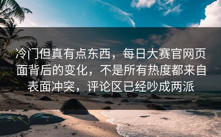 冷门但真有点东西，每日大赛官网页面背后的变化，不是所有热度都来自表面冲突，评论区已经吵成两派